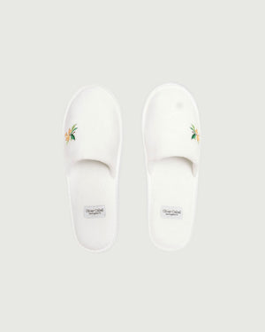 LA Capsule Terry Cloth Slippers | Alpine White